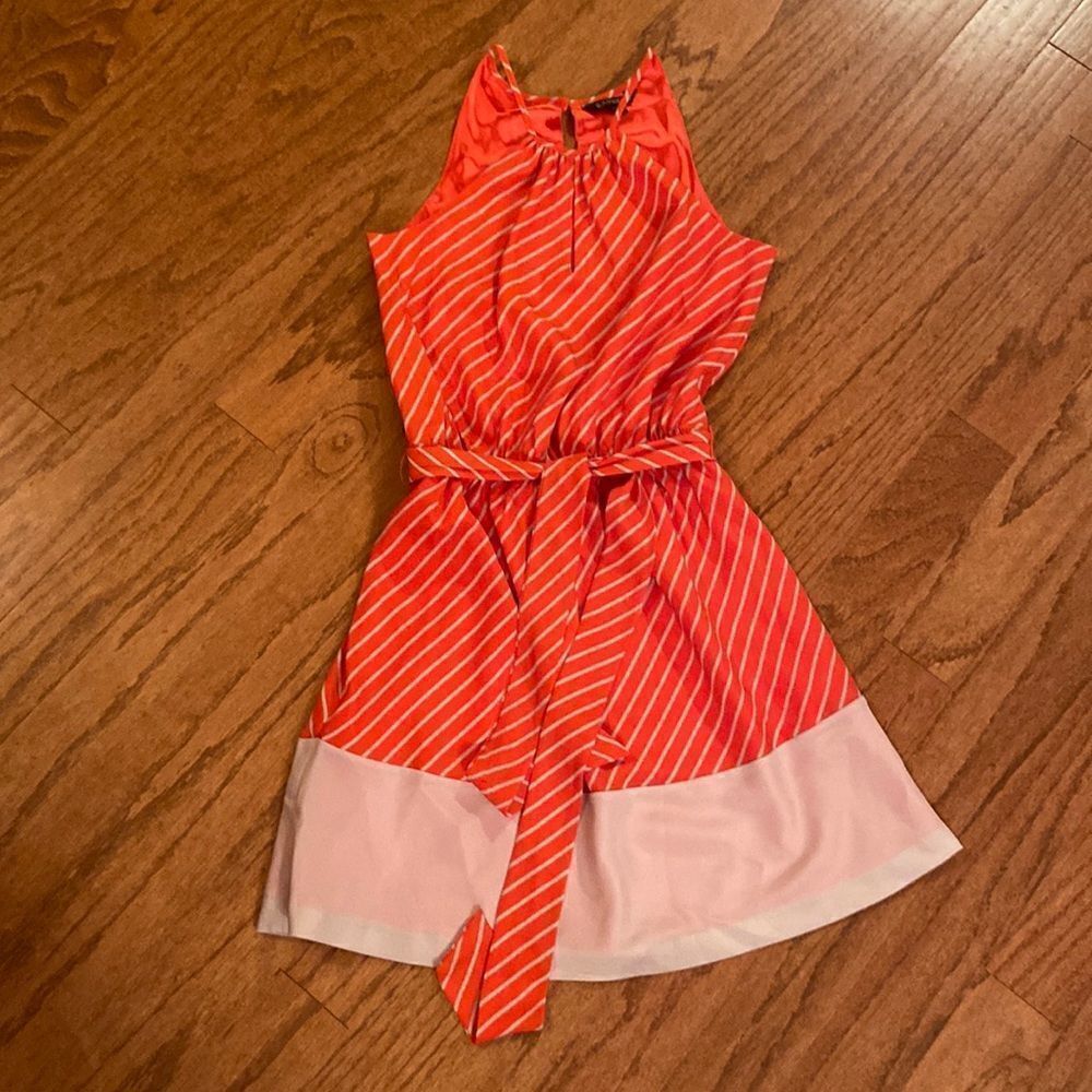 Express dress, size small petite, orange and cream colored, lined
